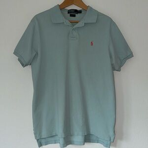 POLO by Ralph Lauren light aqua blue custom fit short sleeve polo men's size XL